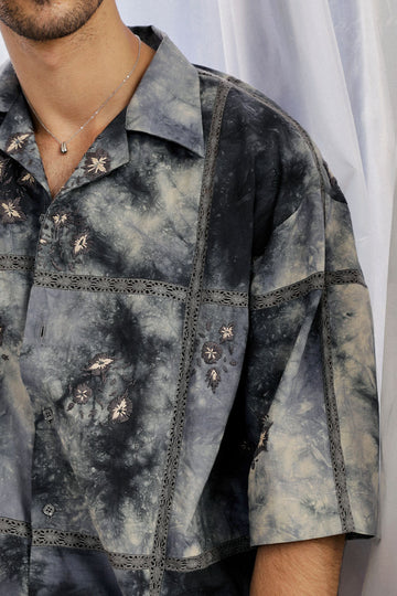 'FORGET-ME-NOT' EMBROIDERED RESORT SHIRT (Men)